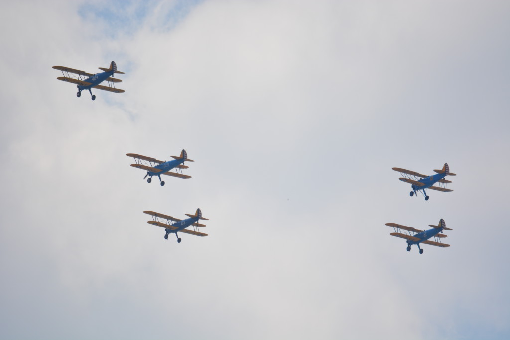 Formation of Boeing PT-17 Kadet trainers